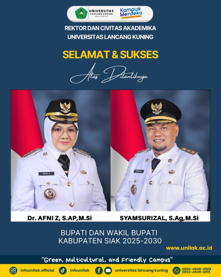 Dr Afni Dilantik Sebagai Bupati Siak, Prof Junaidi : Kita Siap Kolaborasi Majukan Pendidikan