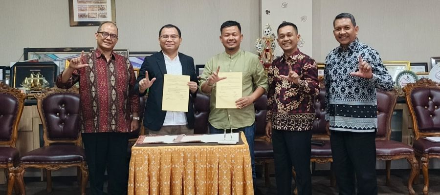 Jalin Kerjasama dengan Unilak, SSB EBR ?Dukung Prestasi Mahasiswa di Olahraga