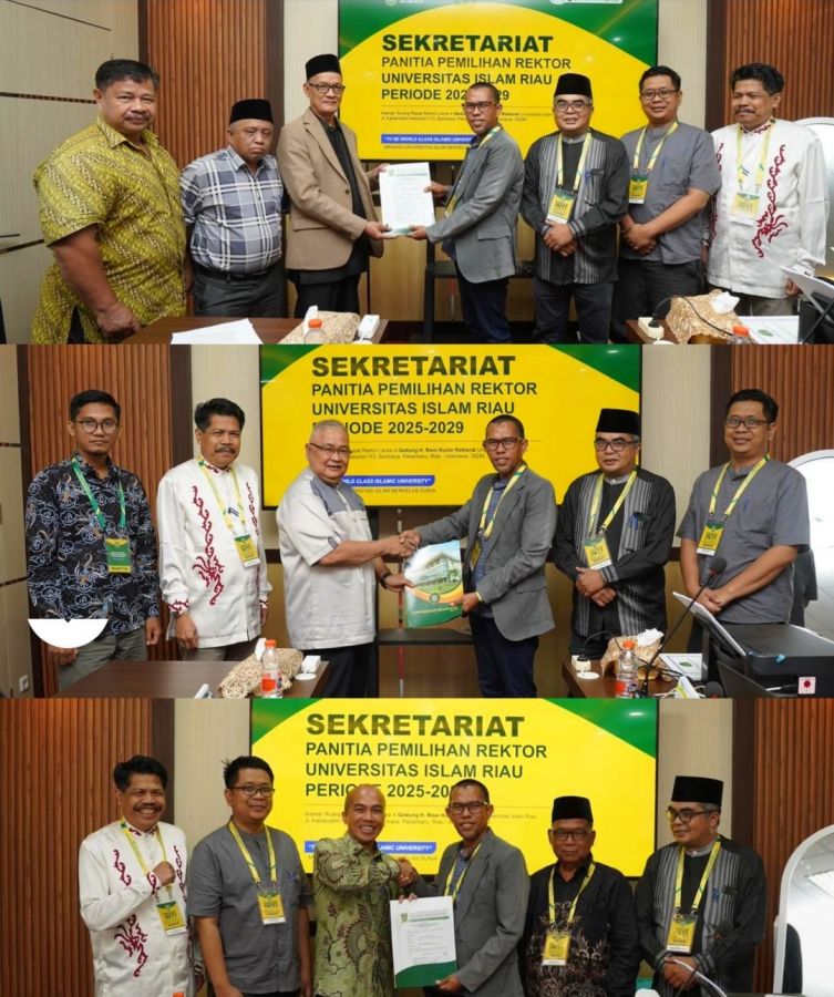 Tiga Dosen Terbaik UIR Resmi Mendaftar sebagai Bakal Calon Rektor