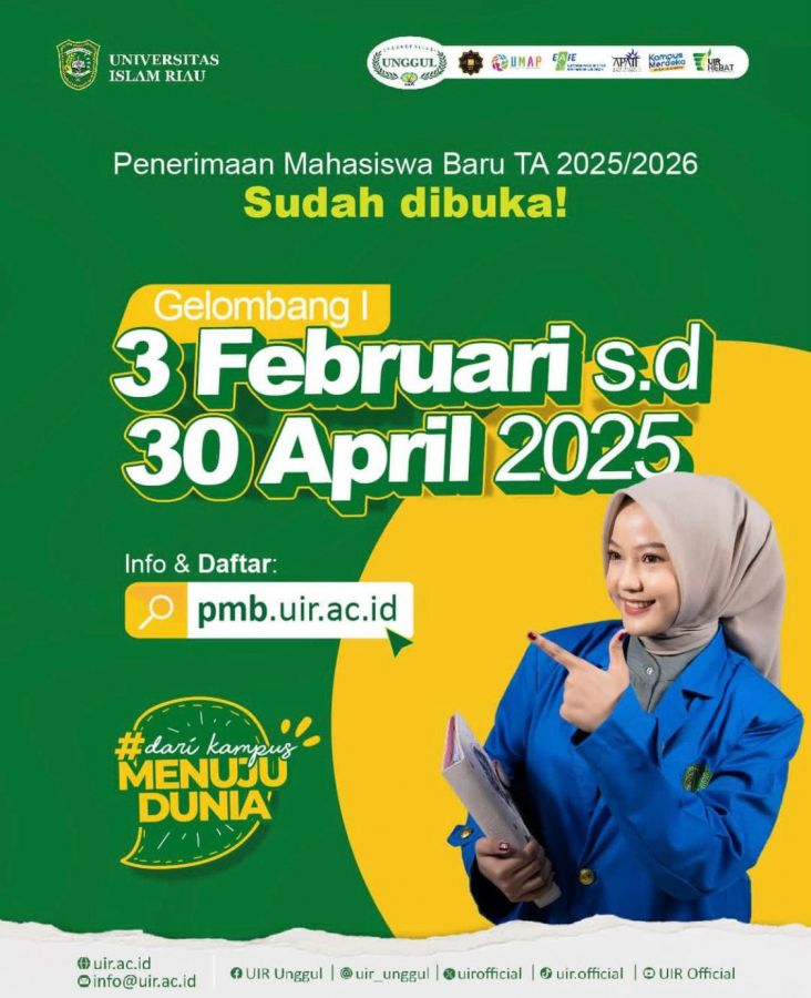 UIR Resmi Buka Penerimaan Mahasiswa Baru Tahun Ajaran 2025/2026
